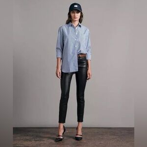 Rag & Bone Stretch Lamb Leather Cropped Pant, size 28